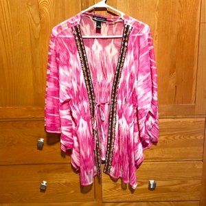 INC International Concepts Pink and White Swimsuit Coverup - Size Medium